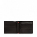 Cartera de piel con logo en relieve