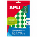 ETIQUETA REDONDA 19 mm.VERDE