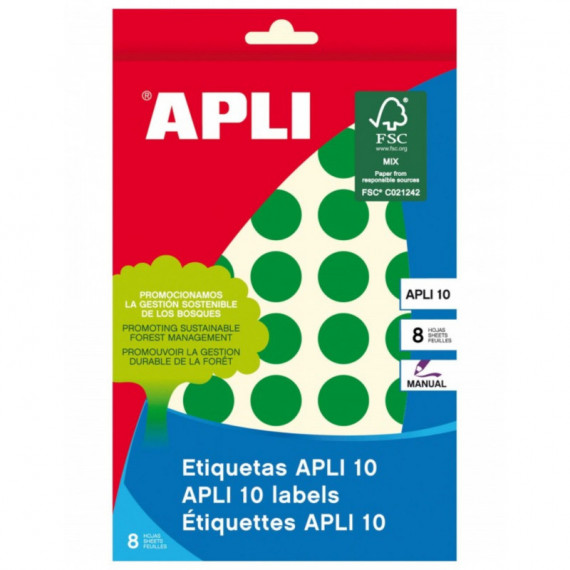 ETIQUETA REDONDA 19 mm.VERDE