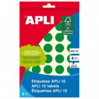 ETIQUETA REDONDA 19 mm.VERDE