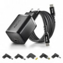 Cargador de Portátil NGS BUD GaN USB-C 65W con 5 Conectores y Cable USB-C 1.5M Negro