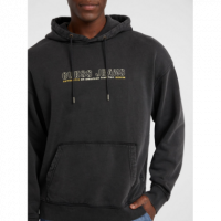 Sudadera GUESS Outline Negro Lavado Logotipo Frontal Pb