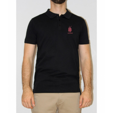Polo Bendorff negro logo bordado rojo