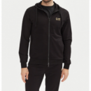 Sudadera EA7 Emporio Armani negra logo dorado PB