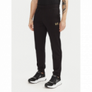 Jogger EA7 Emporio Armani negro logo dorado PB