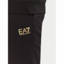 Jogger EA7 Emporio Armani negro logo dorado PB