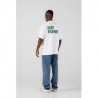 Camiseta Noir Essence blaca logotipo verde