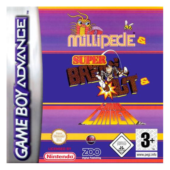Millipede Super Breakout Lunar Lander GameBoy Advance