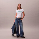 Camiseta slim con logo universitario