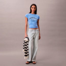 Camiseta slim con logo universitario