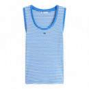 Camiseta sin mangas slim acanalada