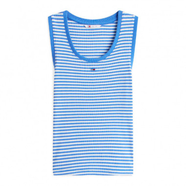 Camiseta sin mangas slim acanalada