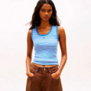 Camiseta sin mangas slim acanalada