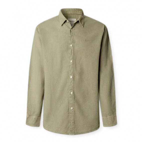 Camisa teñida en prenda fit regular