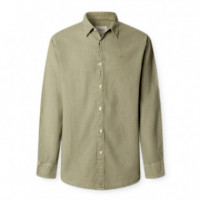 Camisa teñida en prenda fit regular