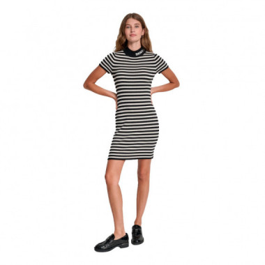 VESTIDO LUREX STRIPE MOCK