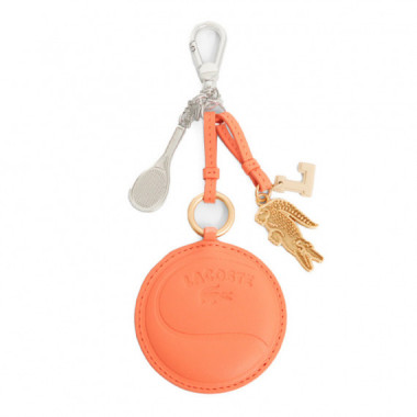 Llavero con colgantes de raqueta, espejo, cocodrilo y L