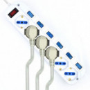 Regleta EWENT 6 Enchufes Shuco con Proteccion E Interruptor Individual para Cada Shuco