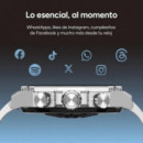 Smartwatch Ksix Titanium con Pantalla AMOLED 1.43", Llamadas y Doble Correa Plateado