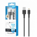 Cable Iser para iPhone de 3A USB 2.0 Lightning M 2 Metros SK1005 Negro