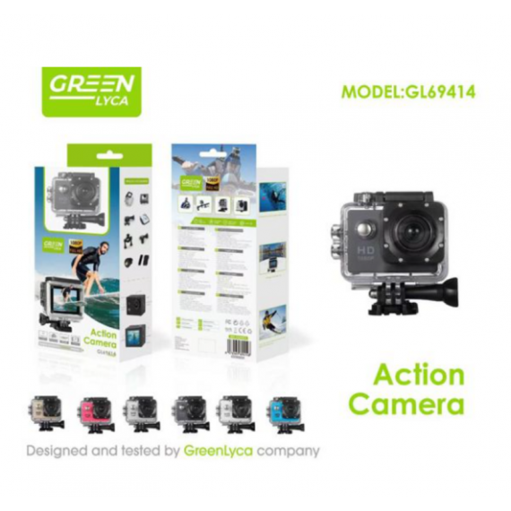Cámara Deportiva Green Lyca 1080p Full HD GL69414 Negro