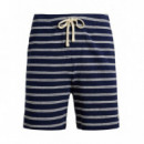 POLO RALPH LAUREN - KNIT-SHORTS - NEWPORT NAVY PALE CREAM - 710B14506002/NEWPORT NAVY PALE CREAM