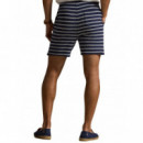 POLO RALPH LAUREN - KNIT-SHORTS - NEWPORT NAVY PALE CREAM - 710B14506002/NEWPORT NAVY PALE CREAM