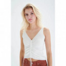 camisetas mujer Top 24colours Canalé Blanco 41131