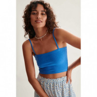 Camisetas Mujer Top 24COLOURS Canalé Blue 12151B