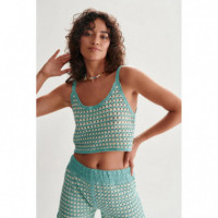 Camisas y Tops Top 24COLOURS Crochet Blue 12170A