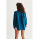 Blusas y Camisas Sobrecamisa 24colours 30399 Petróleo