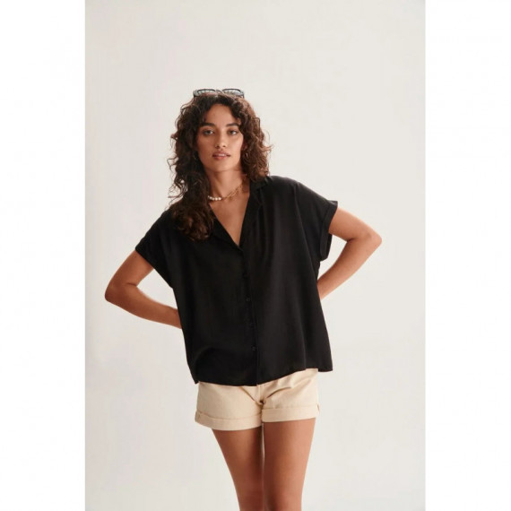Blusas y Camisas Camisa 24colours 30418 Black