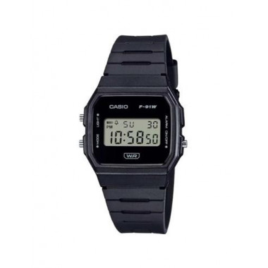 CASIO F-91WB-1AEF Reloj Digital Fecha, Resistente al Agua, Correa de Resina