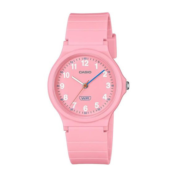 CASIO LQ-24B-4BEF Reloj Analogico, Resistente al Agua, Correa de Resina Rosa