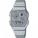CASIO COLECCION A130WE-7AEF Reloj Digital Correa Acero inox,Cronometro,Temporizador,Alarma