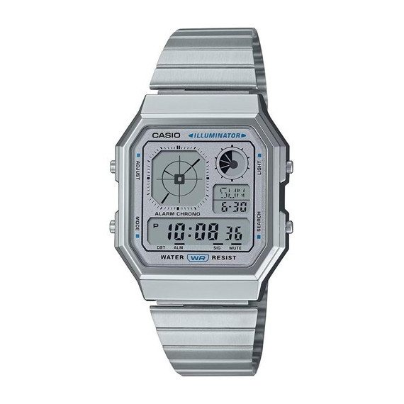 CASIO COLECCION A130WE-7AEF Reloj Digital Correa Acero inox,Cronometro,Temporizador,Alarma