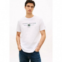 Brand Love Mono Stack Tee White  TOMMY HILFIGER