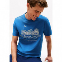 Country Club Graphic Tee Blue Orbit  TOMMY HILFIGER