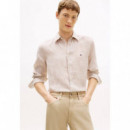 LINEN BENGAL STRIPE RF SHIRT SANDALWOOD
