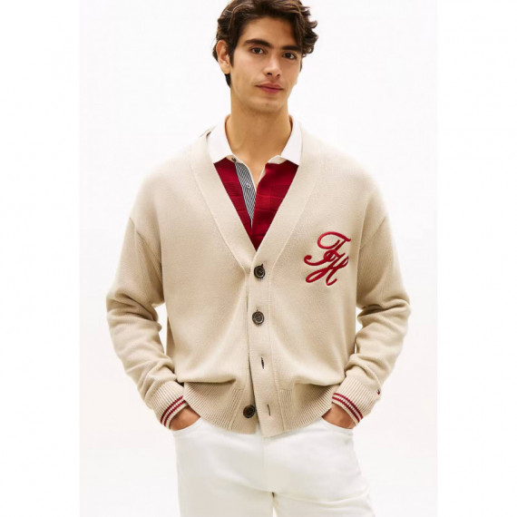 CHUNKY COTTON CARDIGAN SANDALWOOD