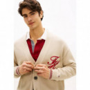 CHUNKY COTTON CARDIGAN SANDALWOOD