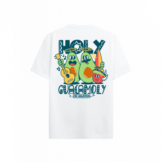 Camiseta ON VACATION Unisex Holy Guacamoly Blanca
