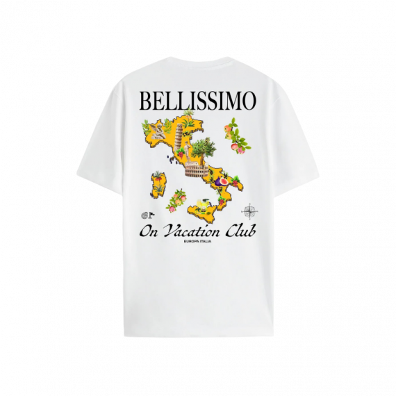 Camiseta ON VACATION Unisex Postcard Italia Blanca
