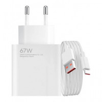 XIAOMI Cargador Red Por Usb + Cable Datos Tipo C A Usb 67W Blanco MDY-12-H