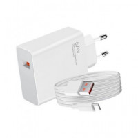 XIAOMI Cargador Red Por Usb + Cable Datos Tipo C A Usb 67W Blanco MDY-12-H