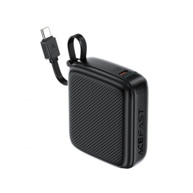 ACEFAST Bateria Externa Portatil 10000mAh 20W M15 Negra Cable Usb C Integrado
