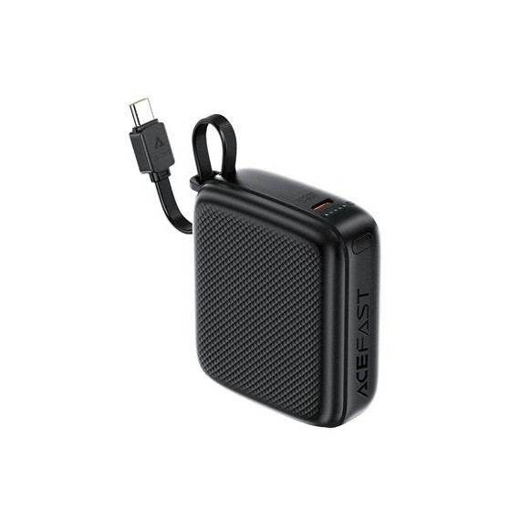 ACEFAST Bateria Externa Portatil 10000mAh 20W M15 Negra Cable Usb C Integrado
