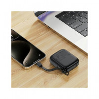 ACEFAST Bateria Externa Portatil 10000mAh 20W M15 Negra Cable Usb C Integrado