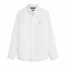 Camisa regular de lino con efecto lavado