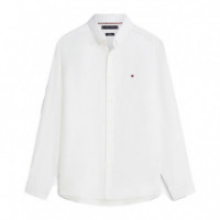 Camisa regular de lino con efecto lavado